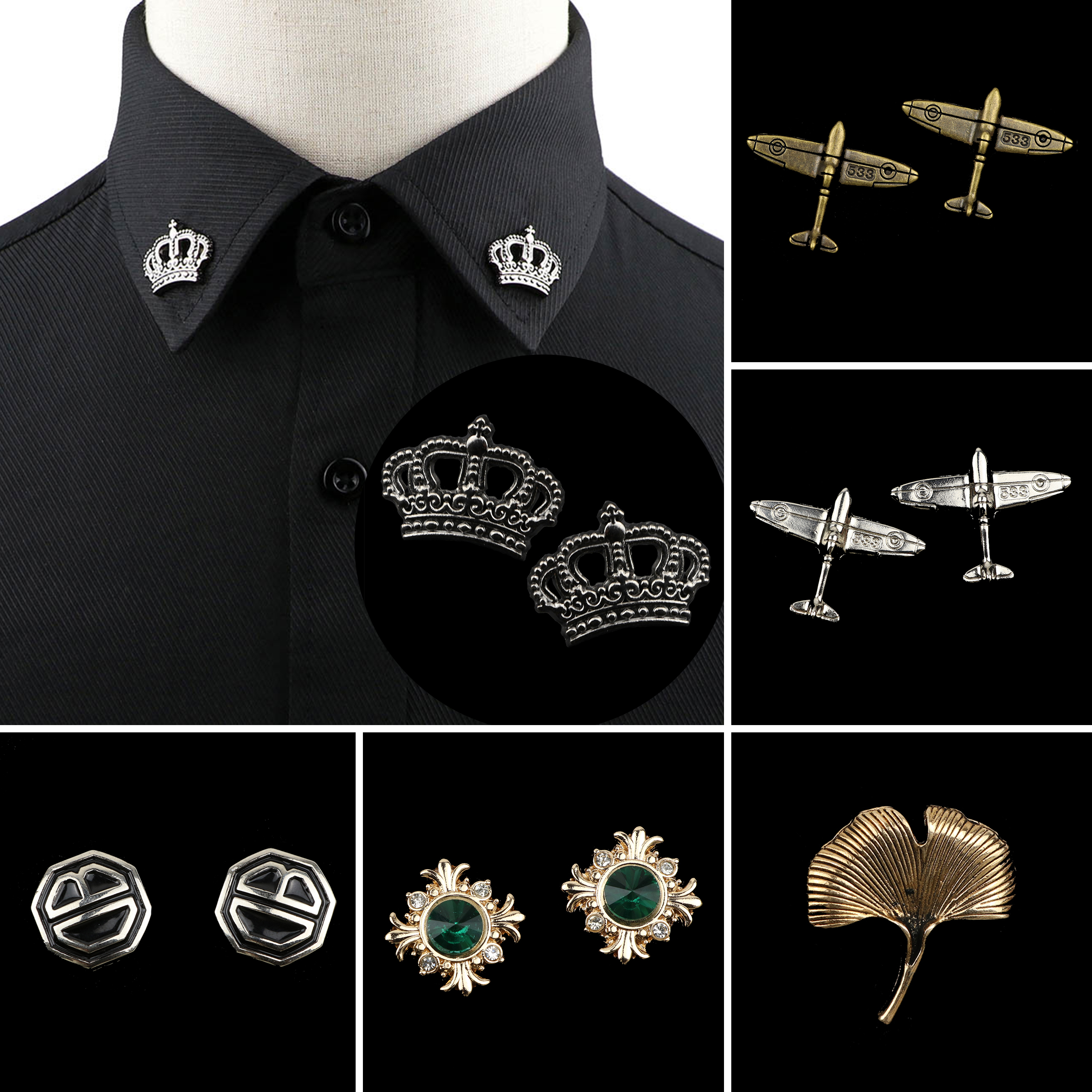 Suit Supply Wedding Party - 1PC/2PC Trendy Suit Shirt Collar Pin