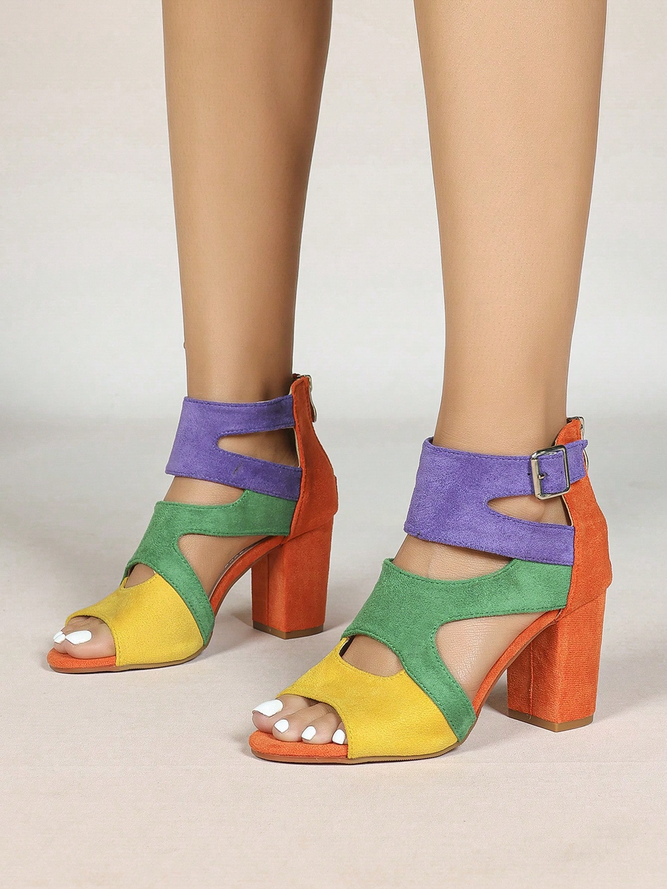Women's Color Block Open Toe A - Wedding Fx avis et prix