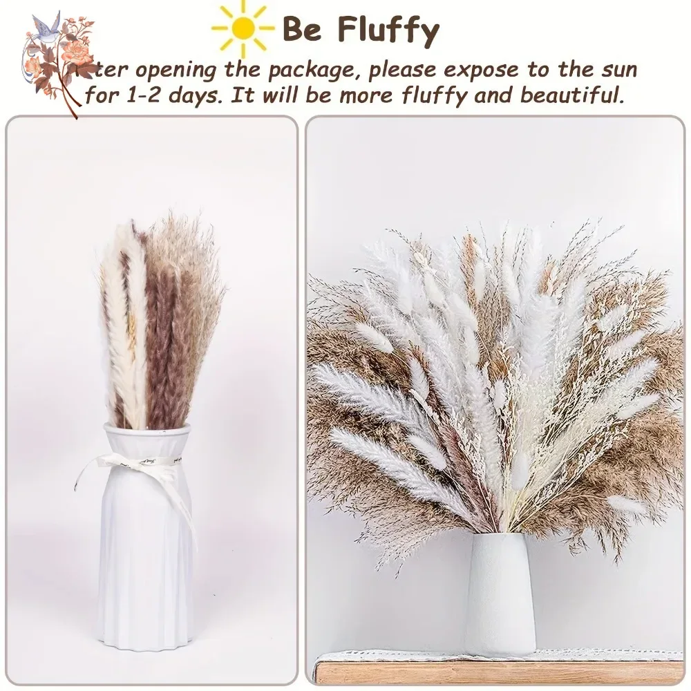 60 Pieces Dried Pampas Grass F - Wedding Floral Supply avis et prix
