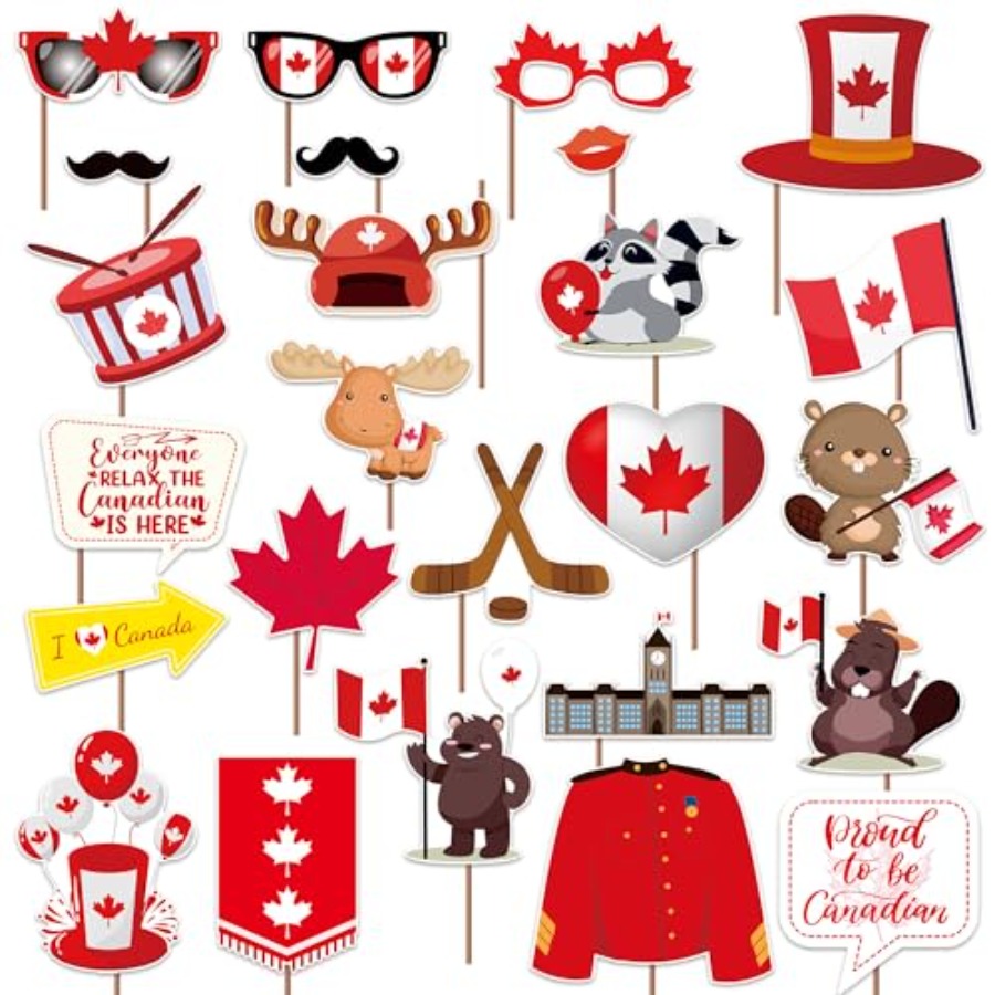 Canada Day Photo Booth Props D - Wedding Supply Canada avis et prix