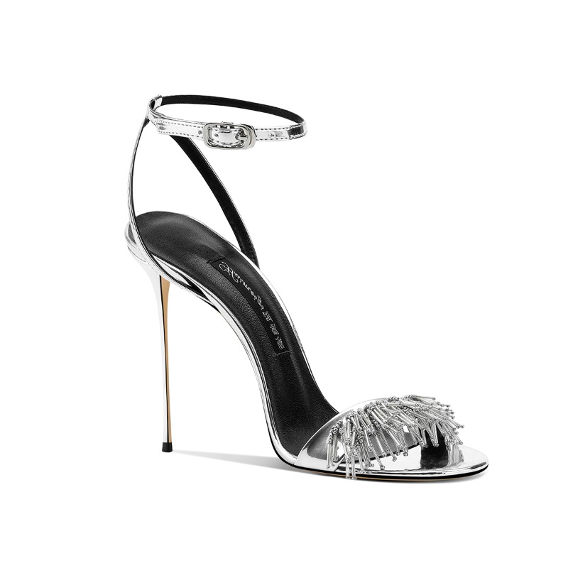 Silver Stiletto Heels Women  S - Wedding Super avis et prix