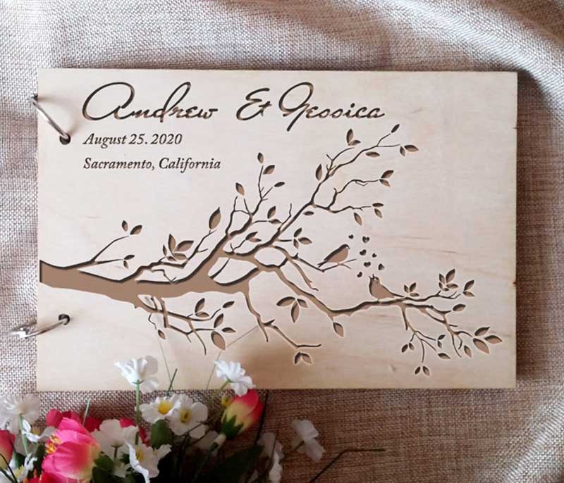Personalized Engraved  Wooden  - Personalized Guest Book avis et prix