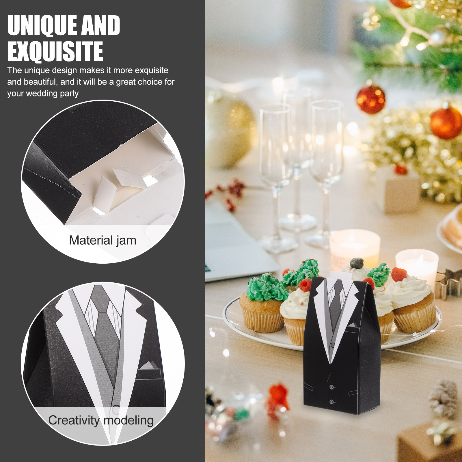 100Pcs Wedding Favor Box Premi - Suit Supply Wedding Party avis et prix