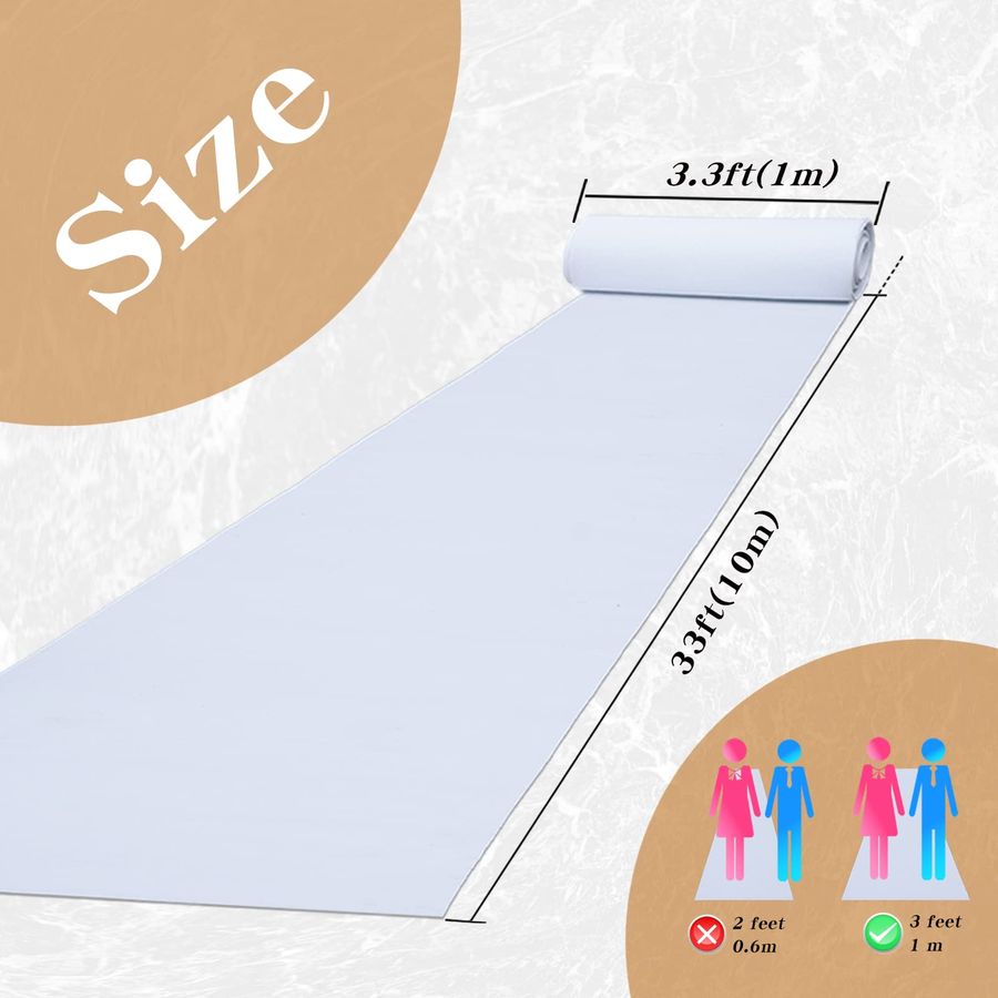 Thick White Carpet Runner for  - Aisle Runner White avis et prix