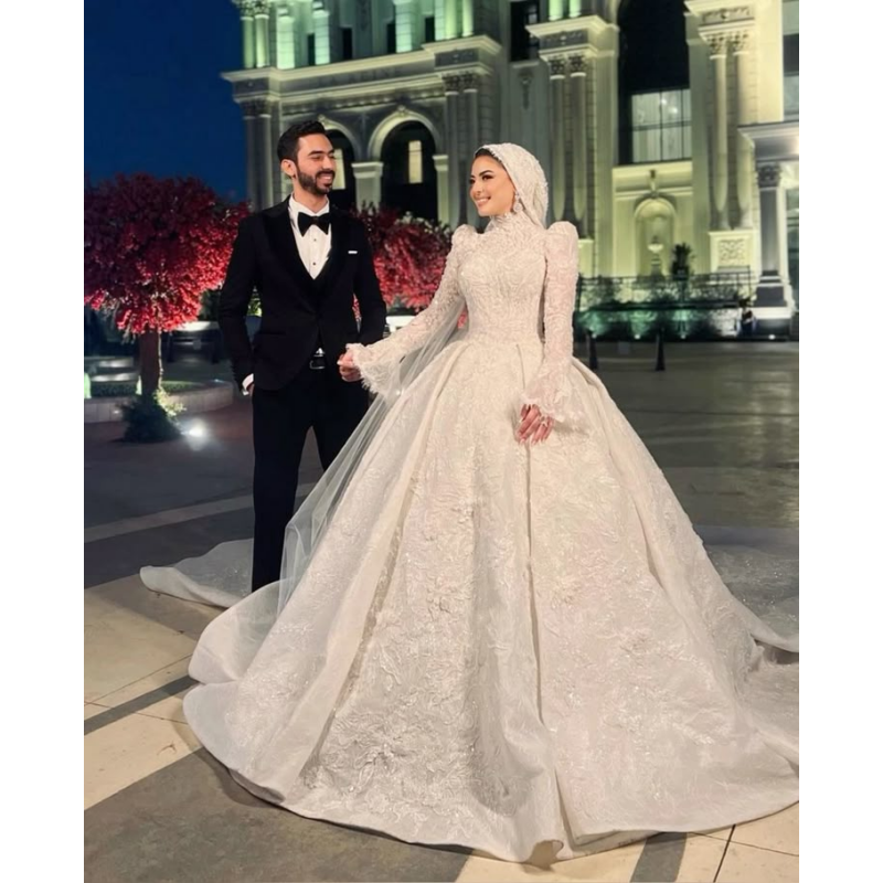Customized 2026 White Muslim S - Wedding Dress Supply avis et prix