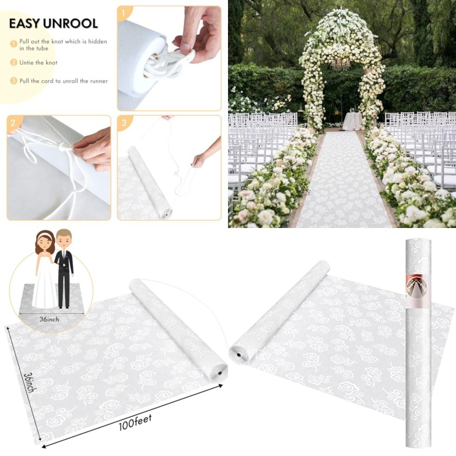 Thickened Aisle Runner for Wed - Aisle Runner White avis et prix