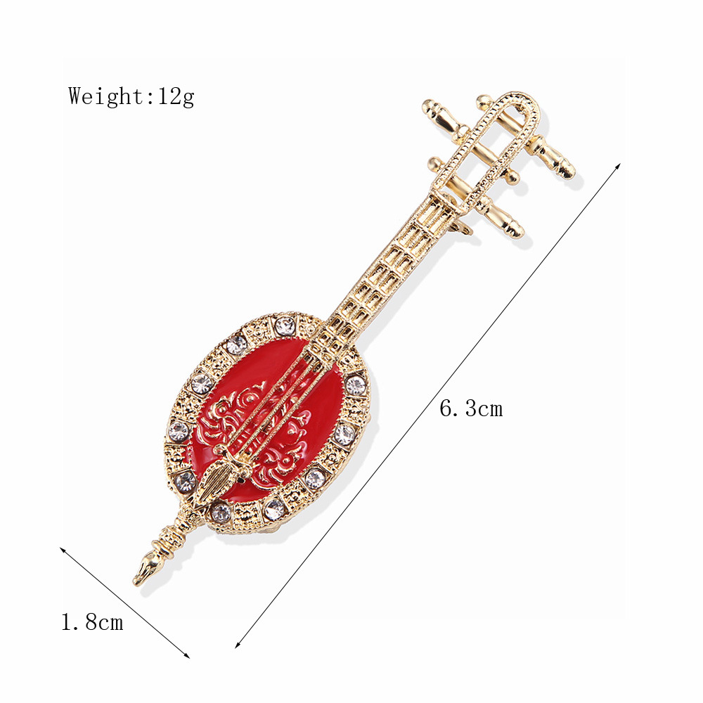 Antique Lute Red Enamel Brooch - Suit Supply Wedding Party avis et prix