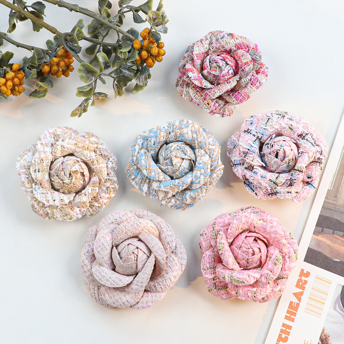 6CM Camellia Brooch for Women  - Wedding Dress Supply avis et prix