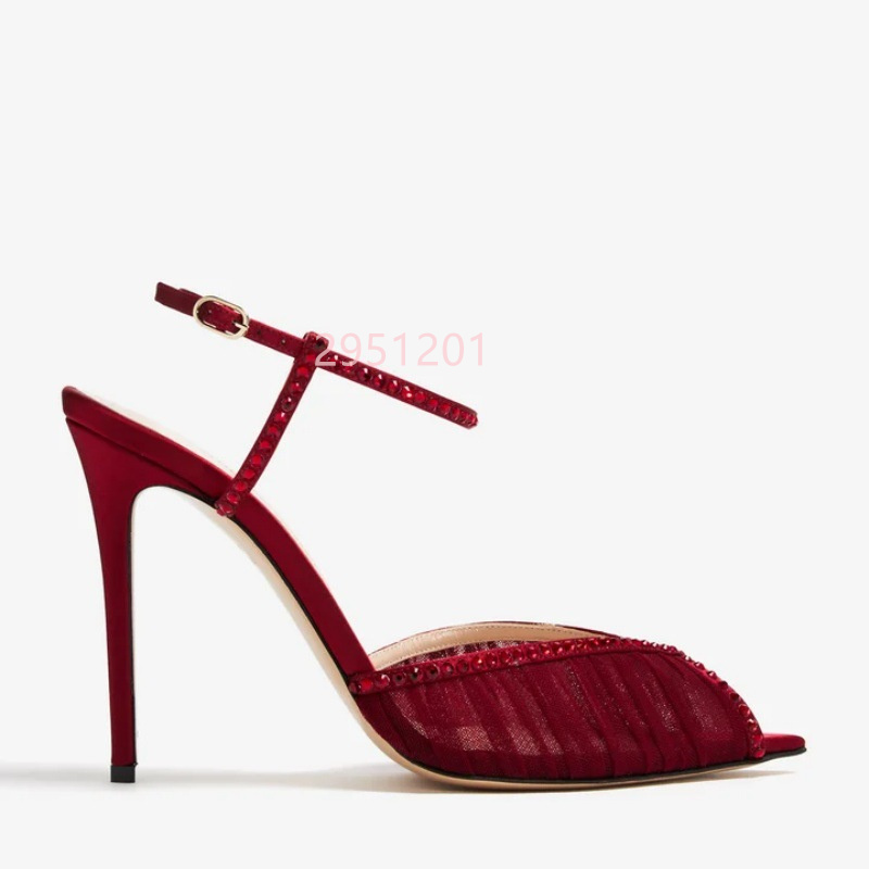Peep Toe Mesh Pumps Buckles St - Wedding Super avis et prix