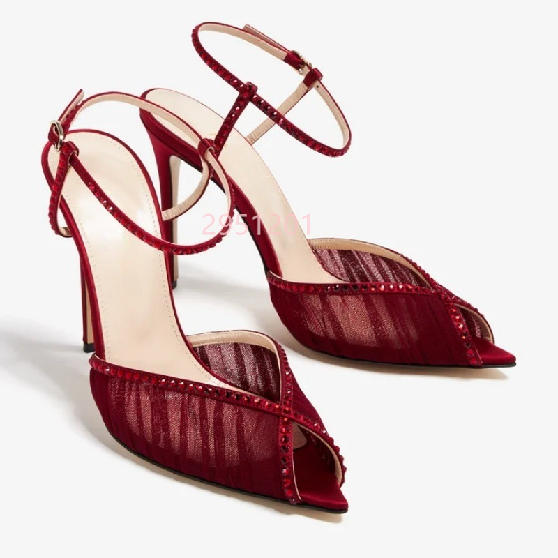 Peep Toe Mesh Pumps Buckles St - Wedding Super avis et prix