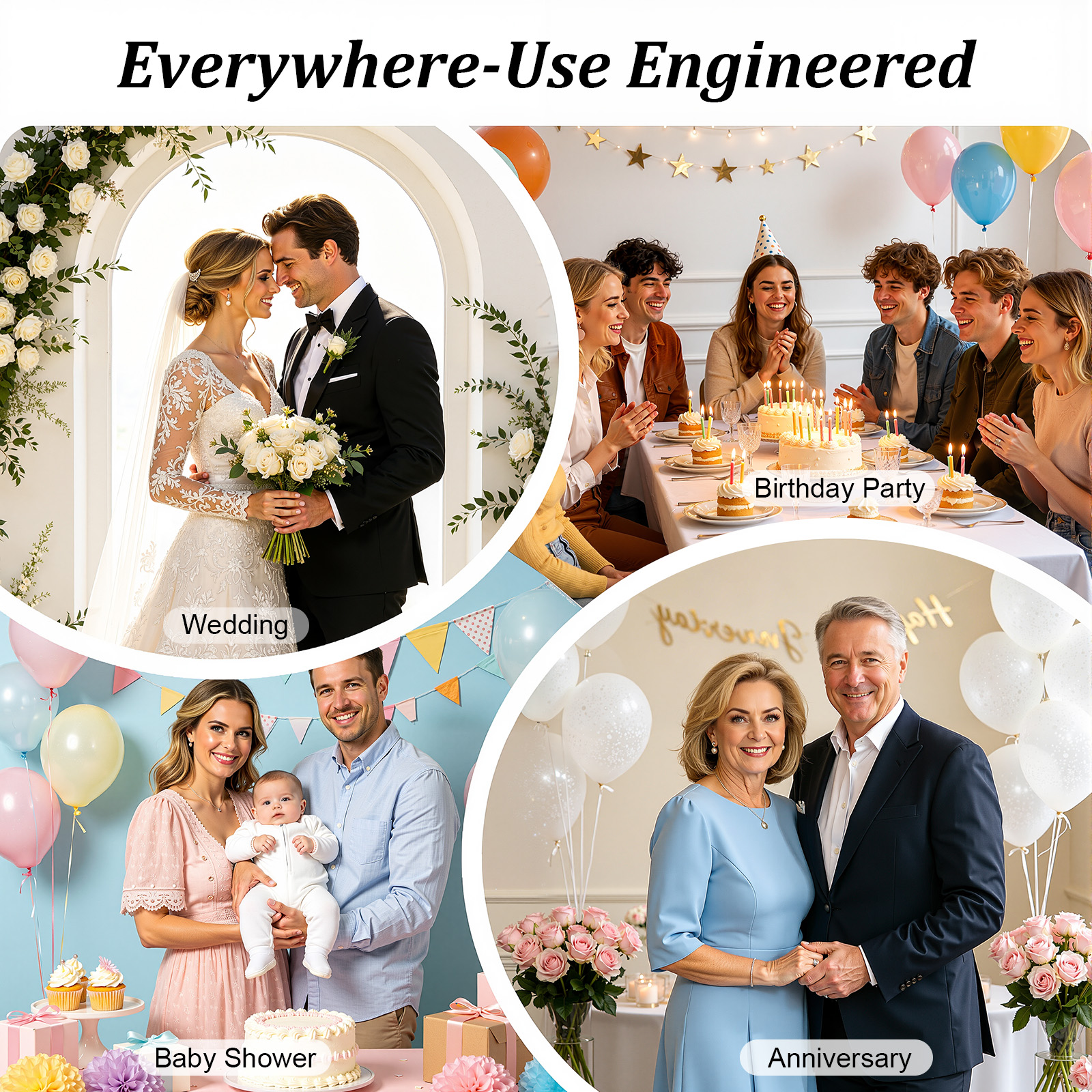 2.4 x 2.4 m Gold Wedding Arch  - Wedding Balloon Arch avis et prix