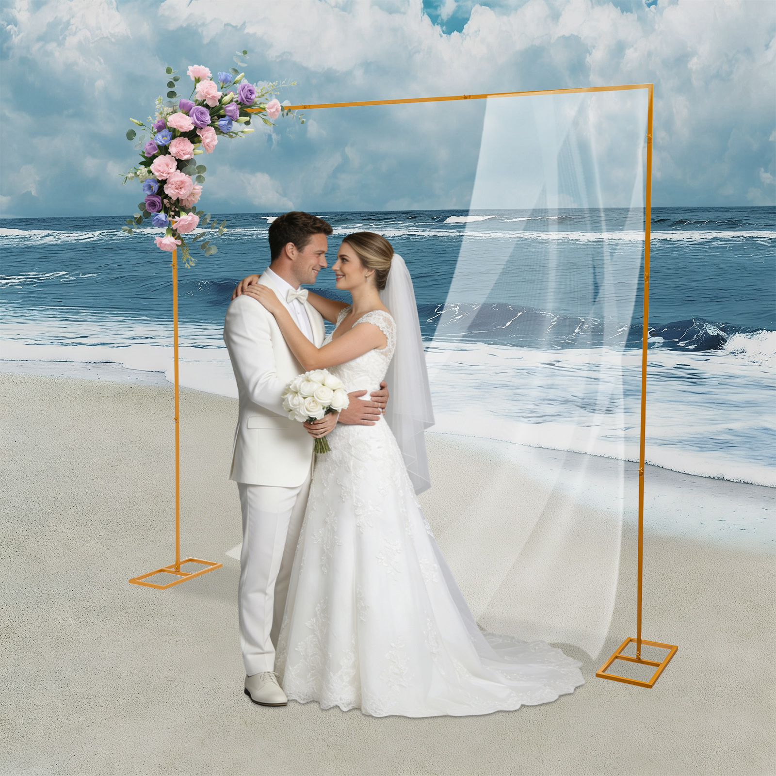 2.4 x 2.4 m Gold Wedding Arch  - Wedding Balloon Arch avis et prix