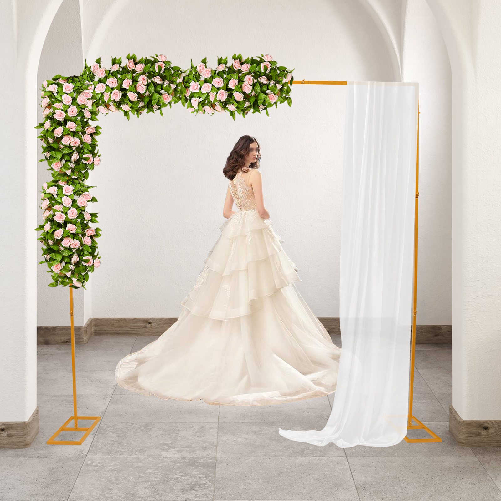 2.4 x 2.4 m Gold Wedding Arch  - Wedding Balloon Arch avis et prix