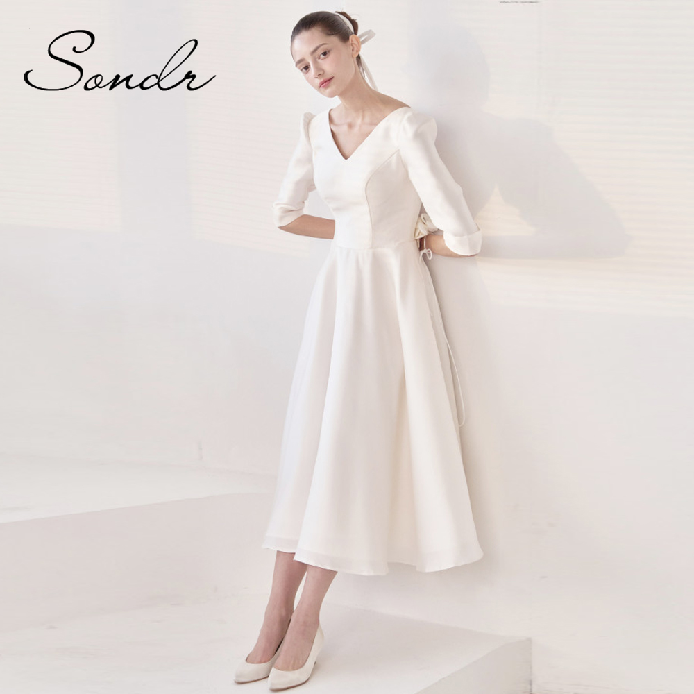 Sondr V-Neck Satin Half Sleeve - Wedding Qq avis et prix