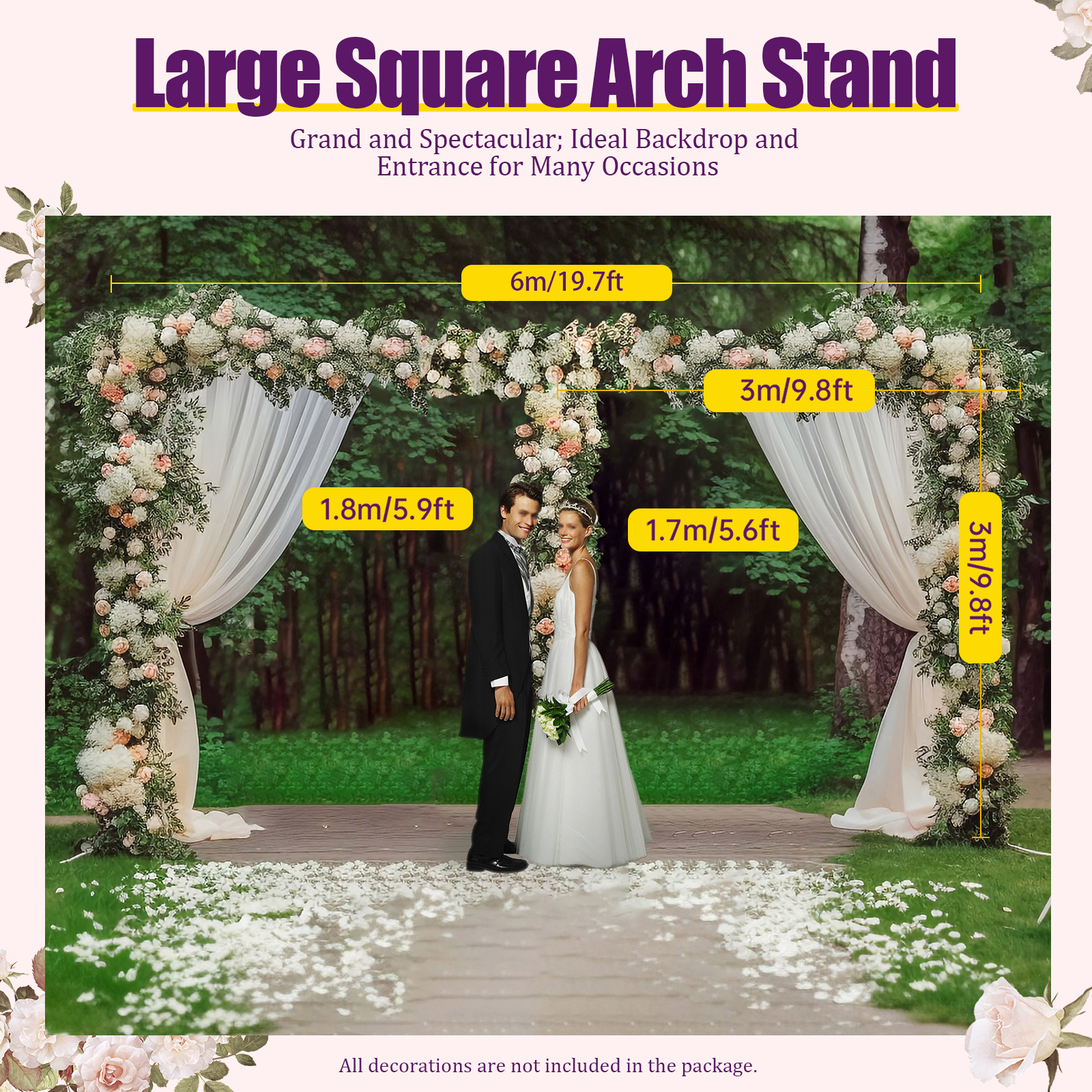 3x6m/10x20ft Metal Wedding Arc - Wedding Balloon Arch avis et prix