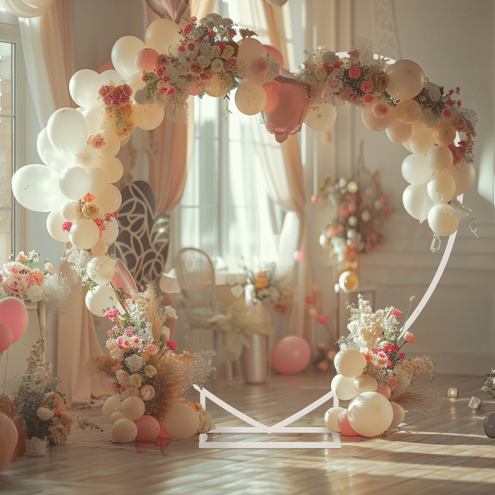 Heart Shaped White Metal Ballo - Wedding Balloon Arch avis et prix