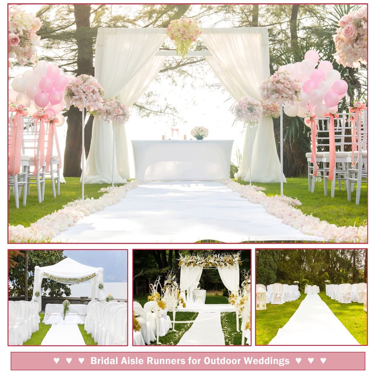 1.5M Wide Wedding White Carpet - Aisle Runner White avis et prix