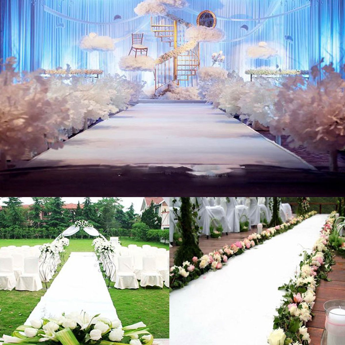 1.5M Wide Wedding White Carpet - Aisle Runner White avis et prix