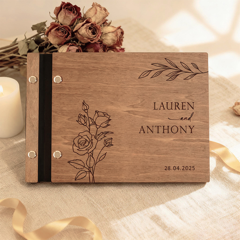 Personalized Wooden Wedding Gu - Personalized Guest Book avis et prix