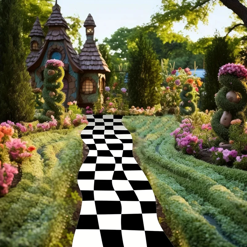 VIKAMA Black White Checkered R - Aisle Runner White avis et prix
