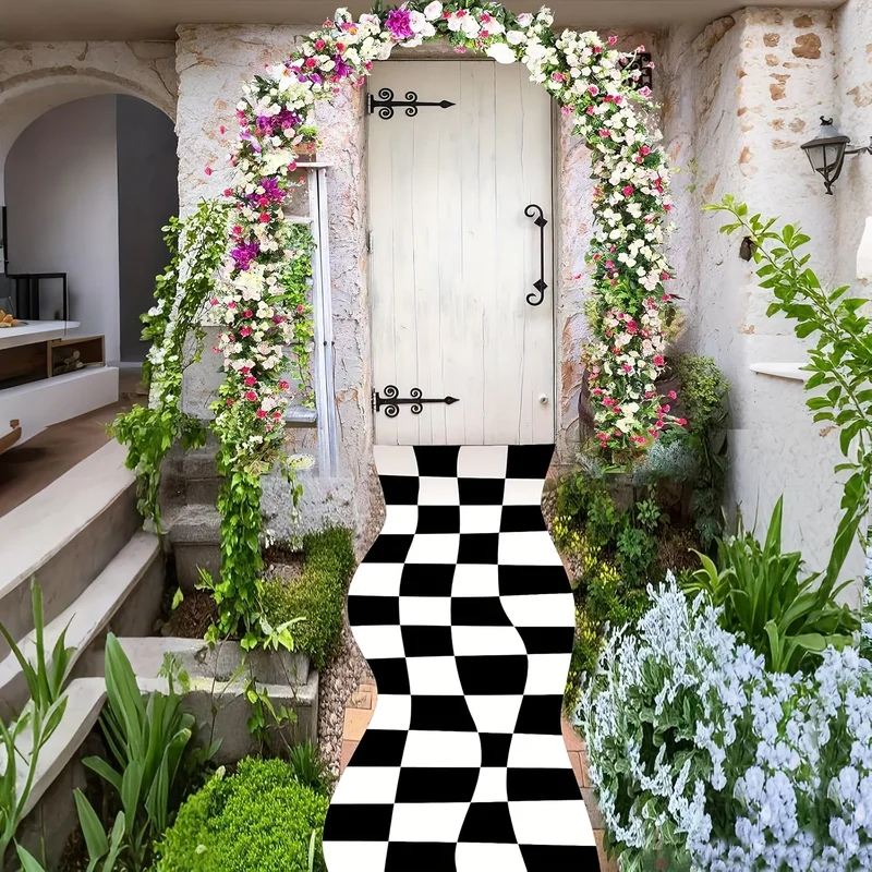 VIKAMA Black White Checkered R - Aisle Runner White avis et prix