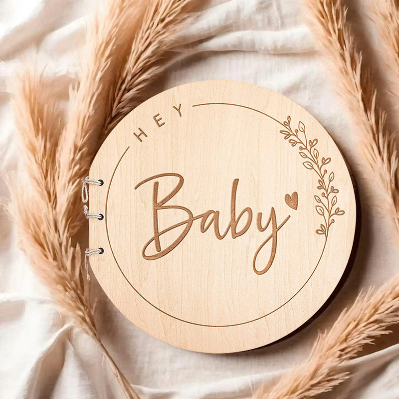 Wooden Circular Cover Message  - Personalized Guest Book avis et prix
