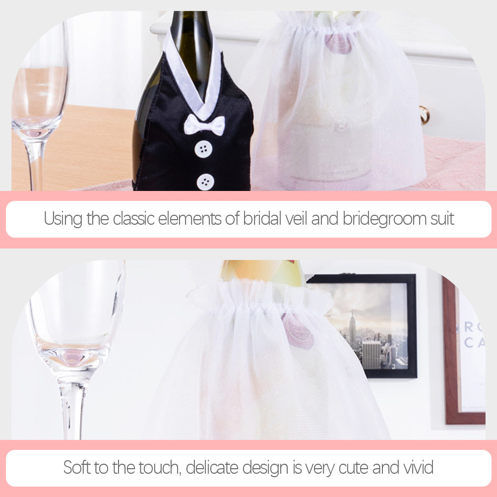 1Set Wedding Wine Bottle Cover - Suit Supply Wedding Party avis et prix